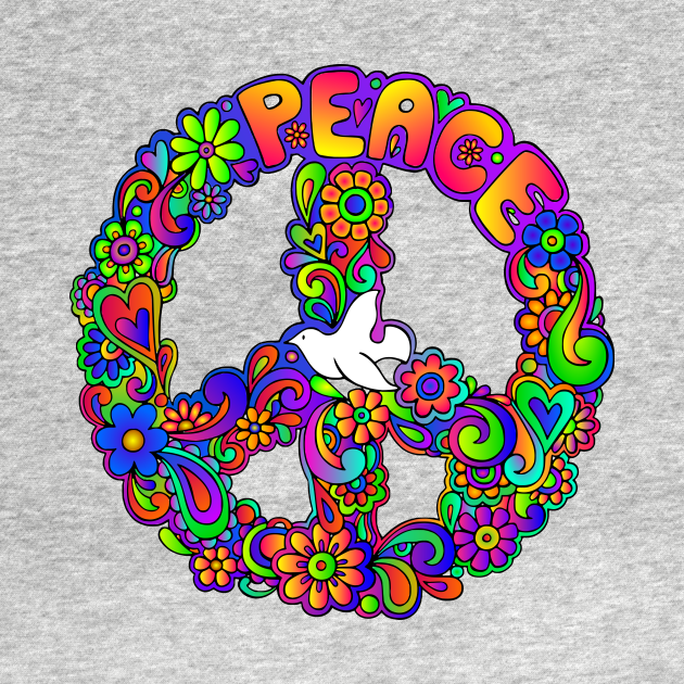 Flower Power Peace Sign Peace Sign TShirt TeePublic